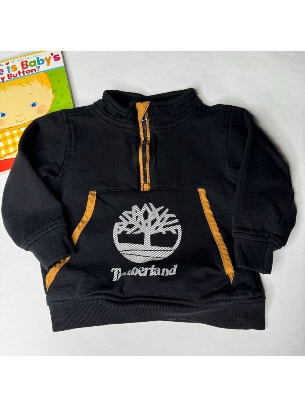 Timberland Baby Black Pullover 1/4 Zip Jacket 24 Months